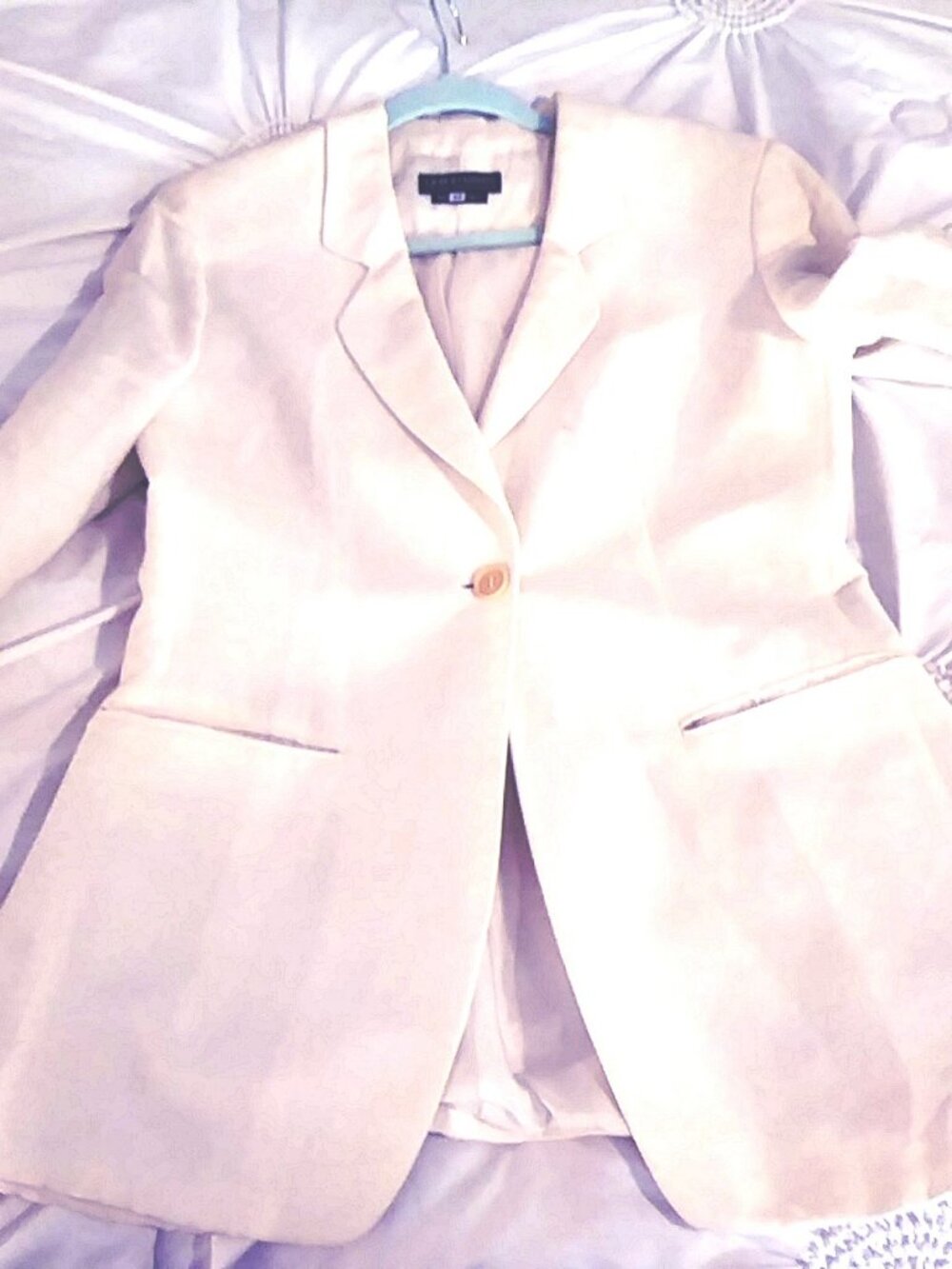 VINTAGE Giorgio Armani Borgonuovo 21 White Linen/Silk Blazer Jacket 40/Small - Picture 6 of 12